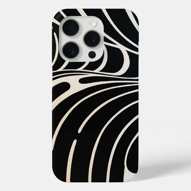 Iphone cases black and white waves (Back)