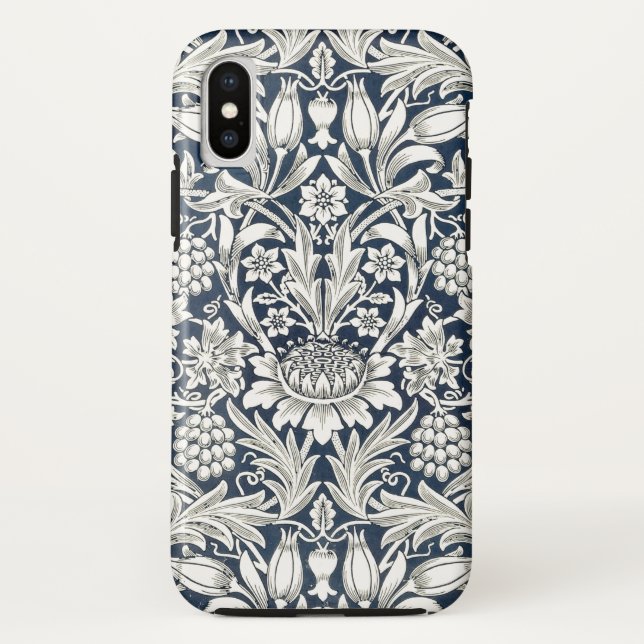 iphone Cases - Blue White Flowers William Morris (Back)