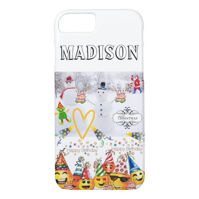 IPhone Cases Merry Christmas Happy Birthday (Back)