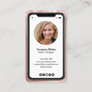 iPhone cell phone instagram blogger rose gold drip Business Card