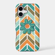 iPhone Cover, Retro Chevron, Flower Power iPhone