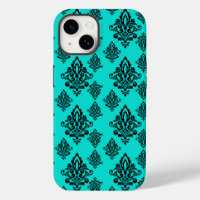 Iphone Damask Case- Dark Teal