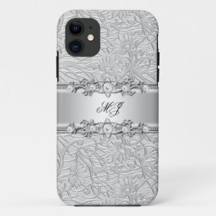 iPhone Elegant Classy Silver White iPhone 11 Case