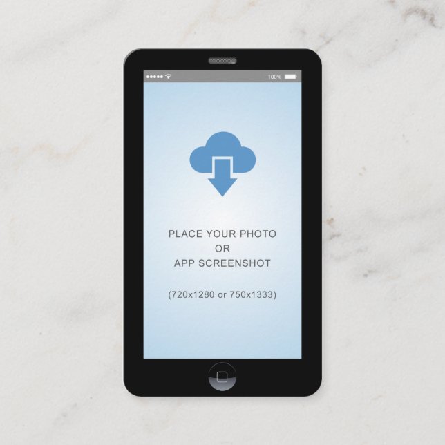 iPhone iOS Style App Screenshot Photo Business Card (Front)