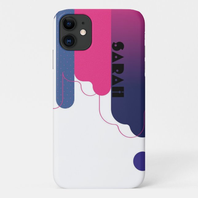 iPhone / iPad case BAUHAUS PINK WHITE DOTS PURPLE  (Back)