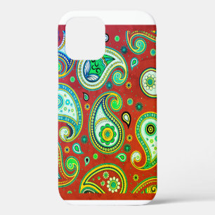 iPhone / iPad case Paisley Red and Green