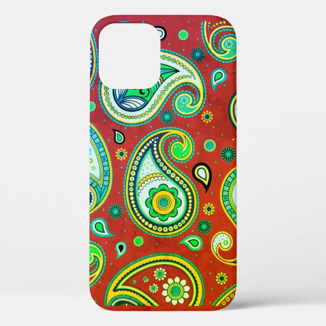 iPhone / iPad case Paisley Red and Green (Back)