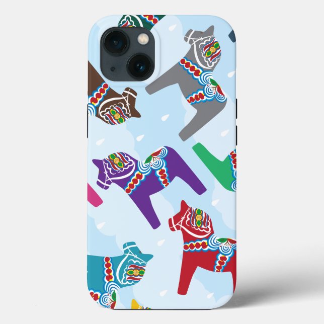 iPhone / iPad case SCANDINAVIAN DALA HORSE PATTERN (Back)