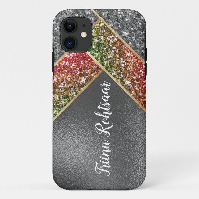 iPhone / iPad case Sparkling Glitter Silver  (Back)
