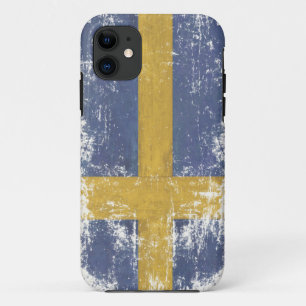 iPhone Skin with Distressed Flag from Sweden 11 Case