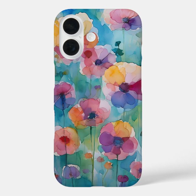 iPhone Watercolor Floral Pastel Case (Back)