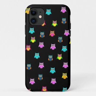 iphone wraps 5 multicolored owls iPhone 11 case