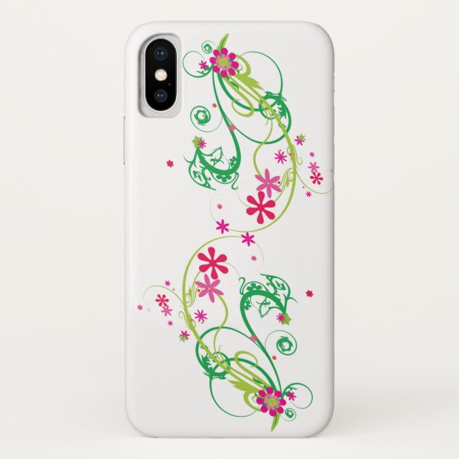 Iphone X barely there phone case flowers (Back)