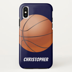 iPhone X Case, Basketball, Blue, Personalised iPhone X Case