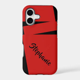 iPhone X Case Red and Black Stripe on Stripe