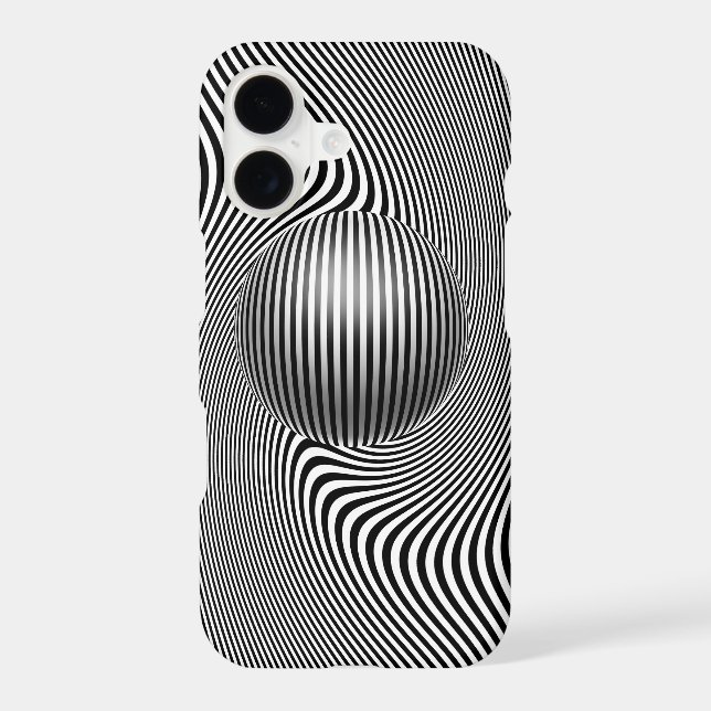iPhone XR geometric optical art pattern cover. (Back)