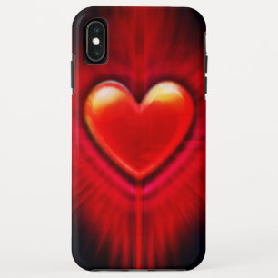 iPhone XS Max case Red & black heart design.