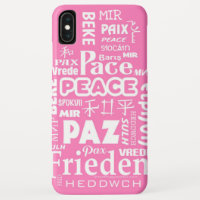 iPhone XS Max tough. Pink peace multi languages
