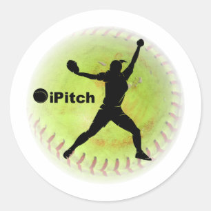 iPitch Fastpitch Softball Classic Round Sticker