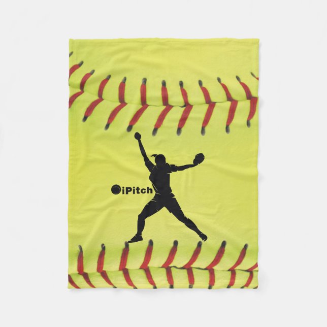 iPitch Fastpitch Softball Fleece Blanket (Front)