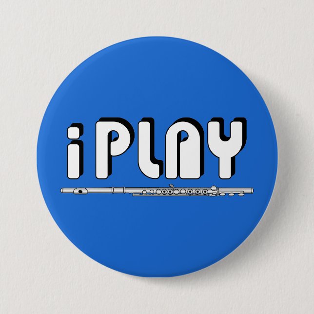 iPlay Flute 7.5 Cm Round Badge (Front)