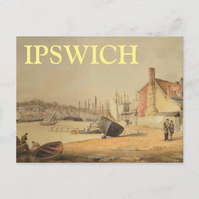 Ipswich Quay, Suffolk England Vintage Holiday Postcard (Front)