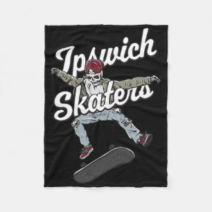 Ipswich Skater Skateboarding Funny Skateboard Humo Fleece Blanket