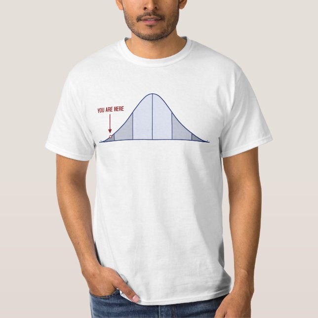 IQ Bell Curve You Are Here T-Shirt (Front)