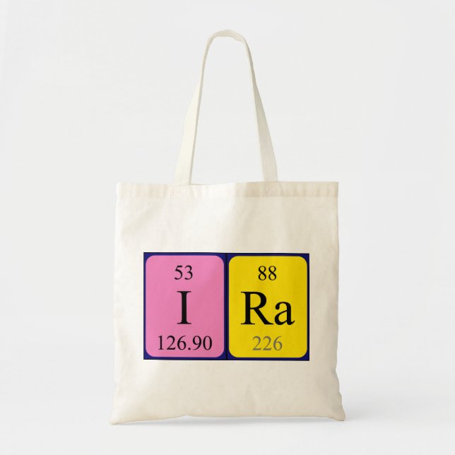 Ira periodic table name tote bag (Front)