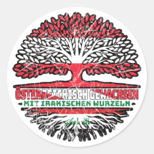 Irak Irakisch Österreichisch Österreich Baum Classic Round Sticker