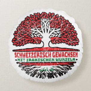 Irak Irakisch Schweiz Baum Wurzel Round Cushion