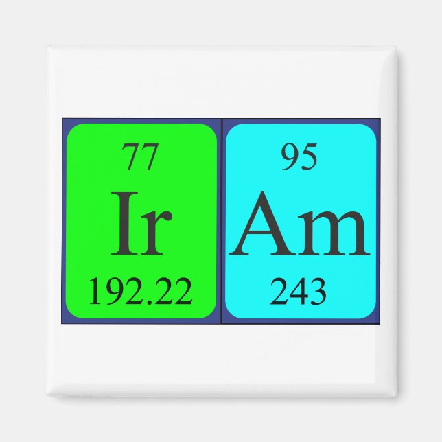 Iram periodic table name magnet (Front)