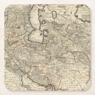 Iran, Afghanistan, Pakistan Square Paper Coaster