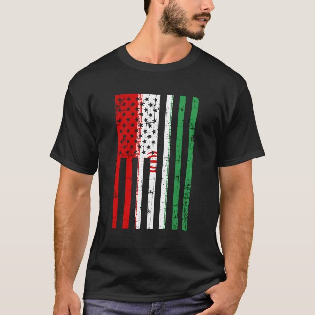 Iran American Flag For New Us Citizen T-Shirt (Front)