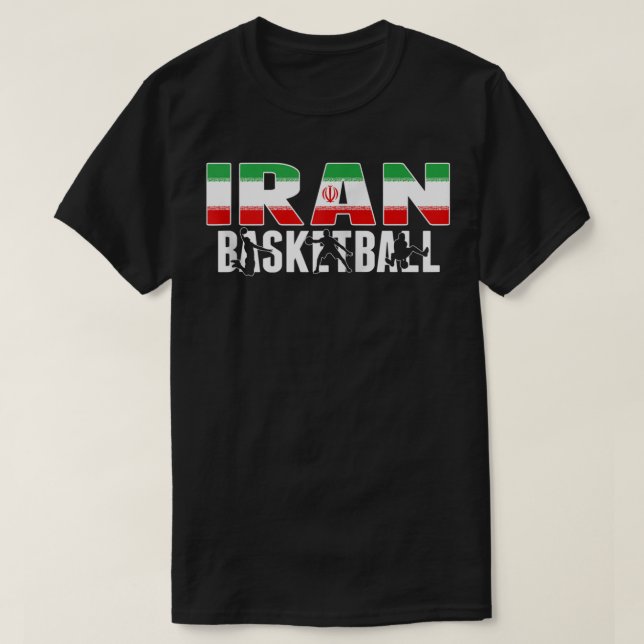 Iran Basketball Fans Jersey Iranian Flag Proud Spo T-Shirt (Design Front)
