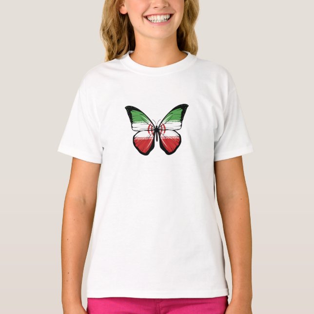 Iran Butterfly Flag T-Shirt (Front)