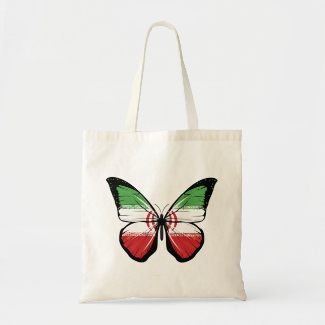 Iran Butterfly Flag Tote Bag (Front)