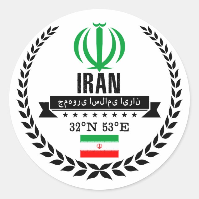 Iran Classic Round Sticker (Front)