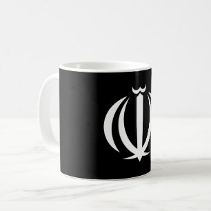 Iran country flag symbol emblem coat of arms coffee mug