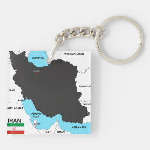 iran country map flag key ring