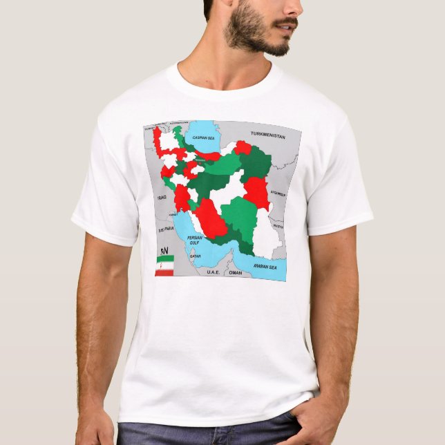 iran country political black map flag T-Shirt (Front)