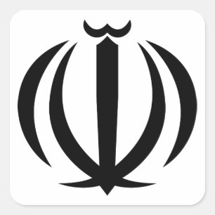iran emblem square sticker