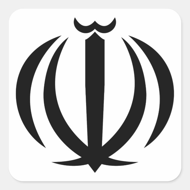 iran emblem square sticker (Front)