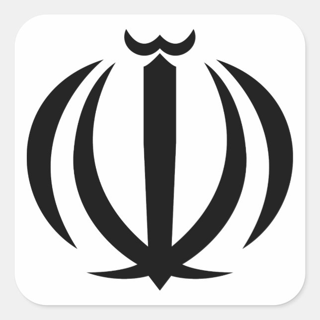 iran emblem square sticker (Front)