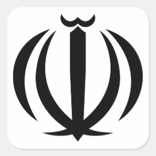 iran emblem square sticker