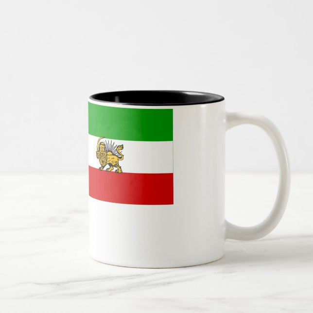 Iran Flag (1925-1979) Two-Tone Coffee Mug (Right)