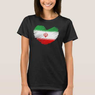 Iran Flag American Iranian Symbols Merchandise Hea T-Shirt