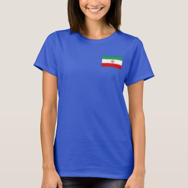 Iran Flag and Map dk T-Shirt (Front)
