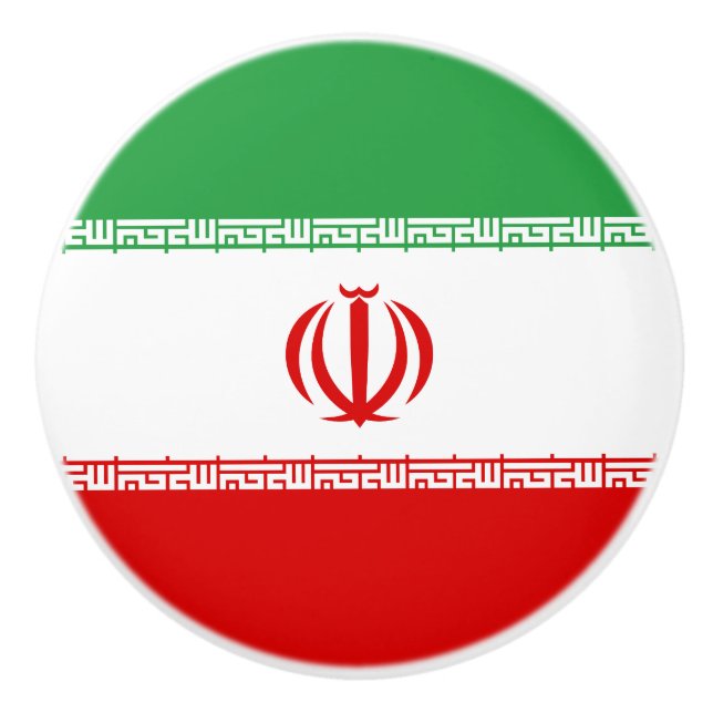 Iran Flag Ceramic Knob (Front)