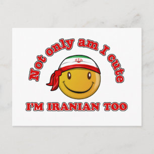 Iran flag designs postcard